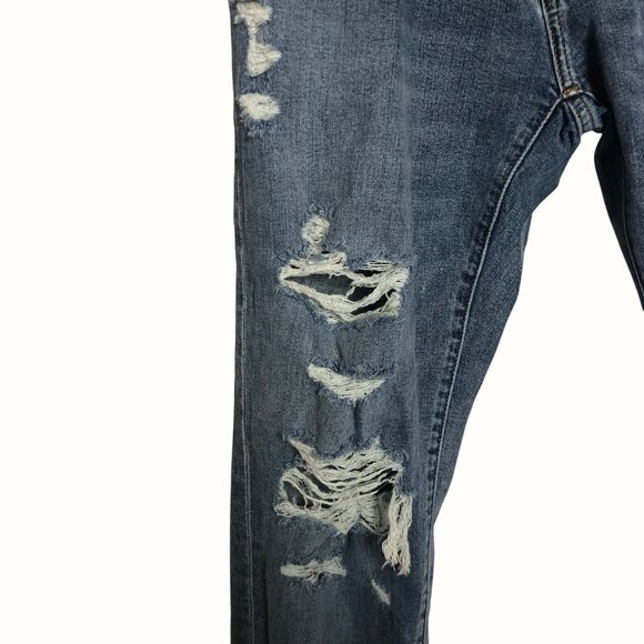 Abercrombie & Fitch Mens Distressed Skinny Tapered Jeans 31 x 30 Medium Wash - Picture 7 of 14